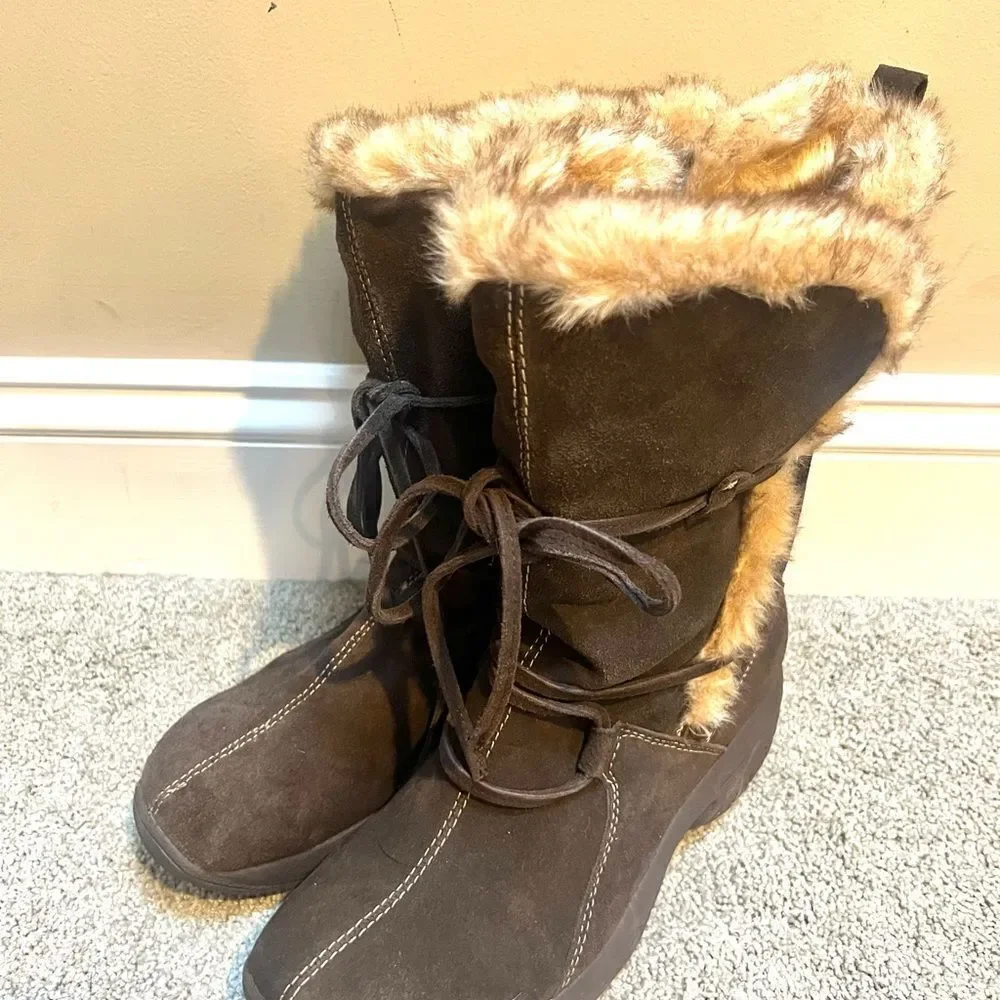 Ruff hewn new suede fur lined winter boots. Sz 9